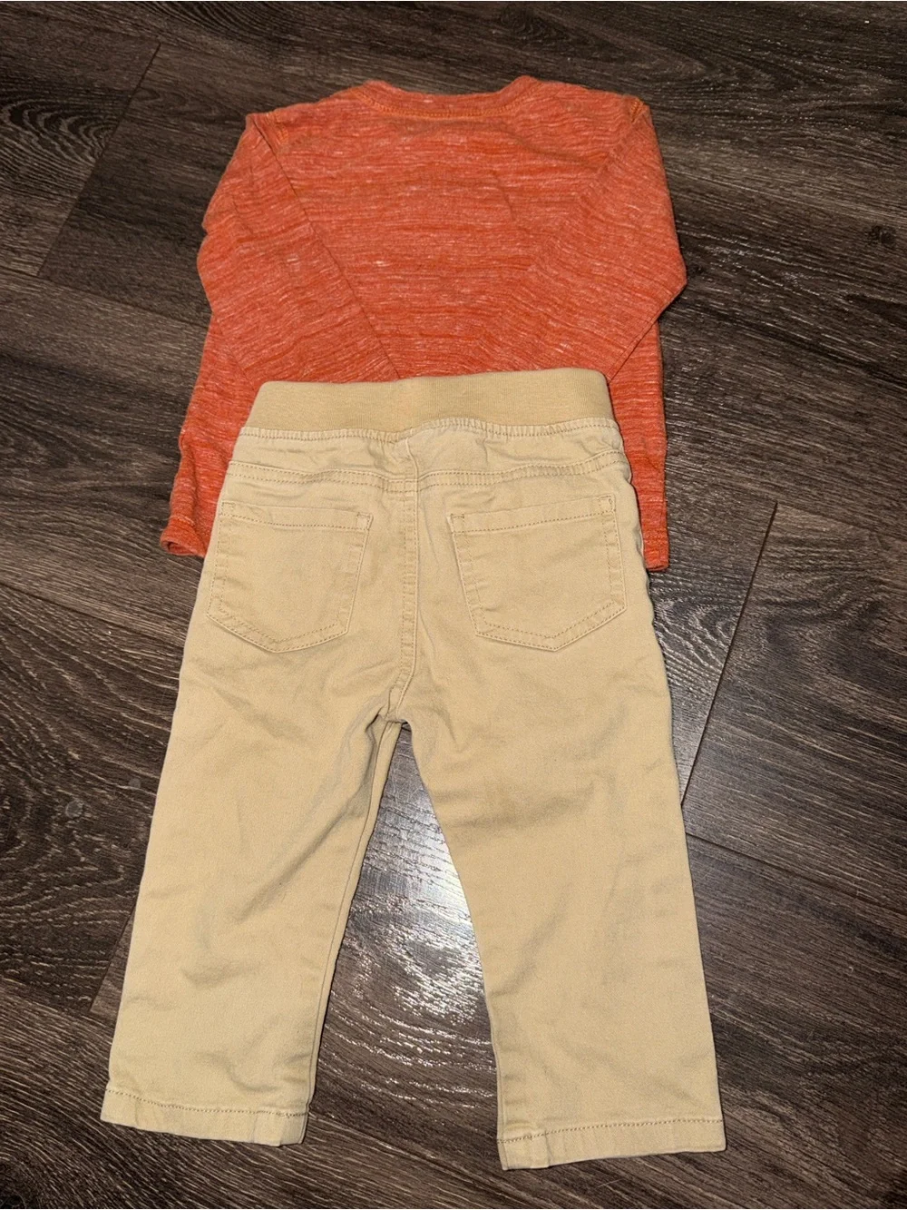 Falls Creek Orange Henley Khaki Pants Fall Outfit Boys 18 Months